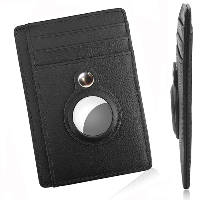 SLEEK AIRTAG WALLET - Anti Theft Bullet Card Bag Multi-functional Rfid Card Holder Men's Leather Slim Wallets