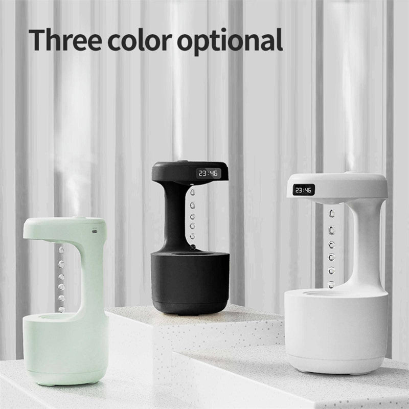 ANTI-GRAVITY HUMIDIFIER - With Clock Water Drop Backflow Aroma Diffuser Large Capacity Office Bedroom Mute Heavy Fog Household Sprayer