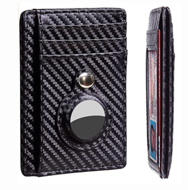 SLEEK AIRTAG WALLET - Anti Theft Bullet Card Bag Multi-functional Rfid Card Holder Men's Leather Slim Wallets