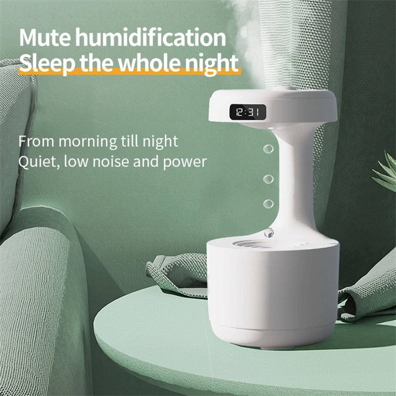 ANTI-GRAVITY HUMIDIFIER - With Clock Water Drop Backflow Aroma Diffuser Large Capacity Office Bedroom Mute Heavy Fog Household Sprayer