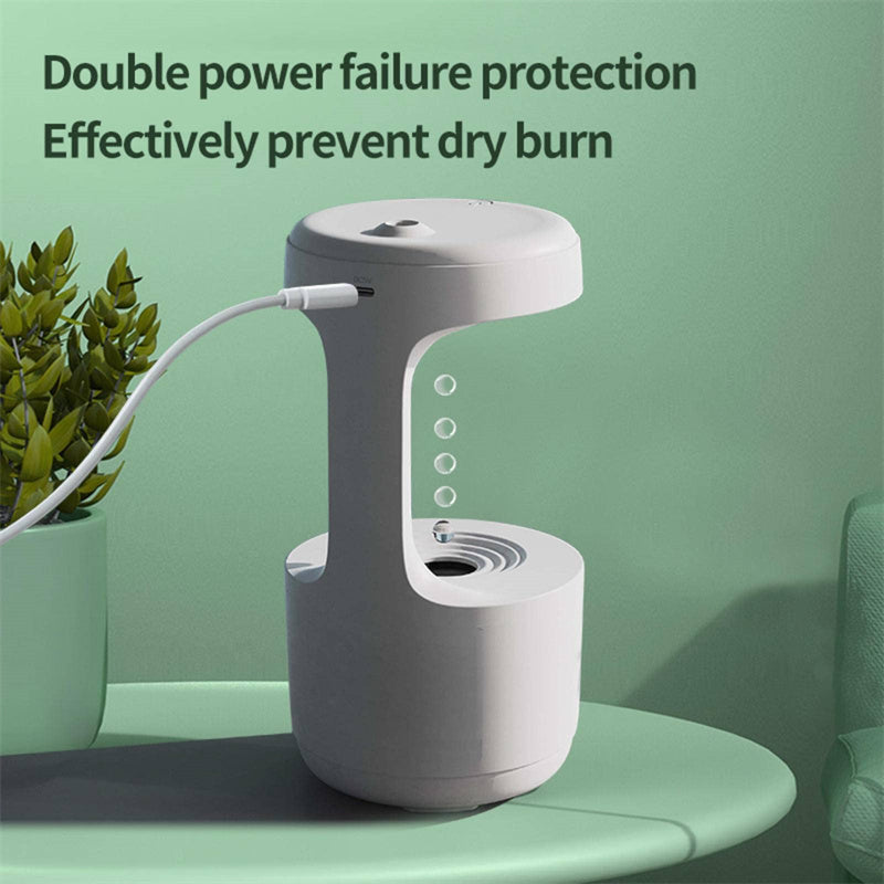 ANTI-GRAVITY HUMIDIFIER - With Clock Water Drop Backflow Aroma Diffuser Large Capacity Office Bedroom Mute Heavy Fog Household Sprayer