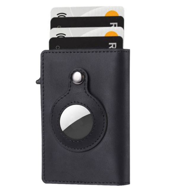 SLEEK AIRTAG WALLET - Anti Theft Bullet Card Bag Multi-functional Rfid Card Holder Men's Leather Slim Wallets